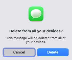 Confirmation to delete a message