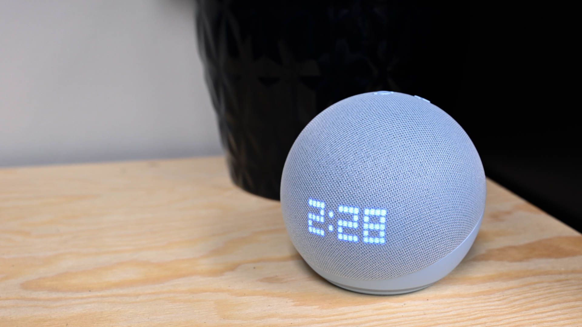 Amazon Echo Dot 5th-Generation Smart Speaker resting on desktop