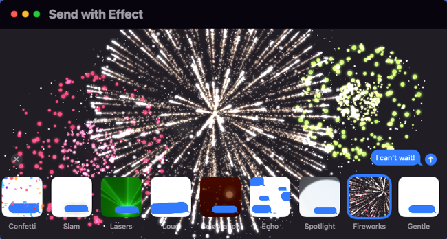 Effects in Messages on Mac