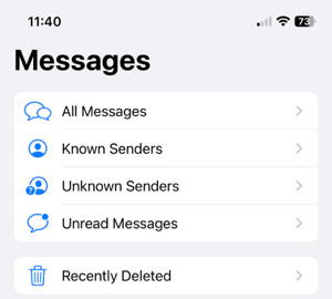 Filters in Messages on iPhone