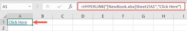 HYPERLINK function for another sheet