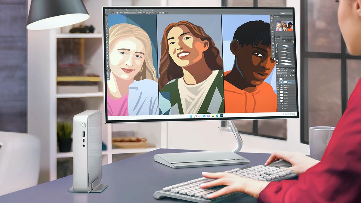 Lenovo IdeaCentre Mini on a desk