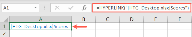 HYPERLINK function to link a defined name
