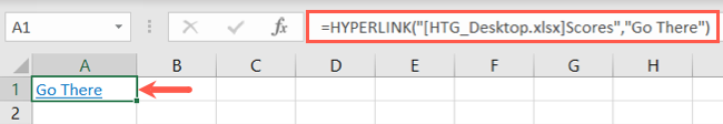 HYPERLINK function to link a defined name with display text