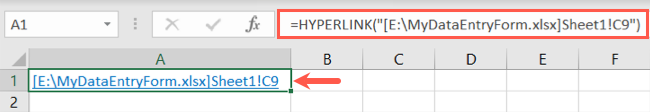 HYPERLINK function to link a sheet cell on another drive