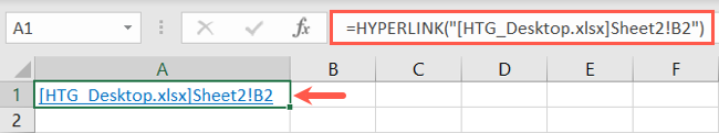 HYPERLINK function to link to a cell in another sheet