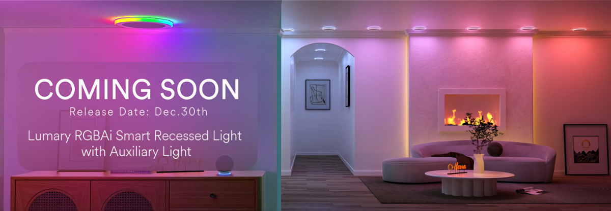 Lumary RGBAI Smart Recessed Light with Auxiliary Light Coming Soon