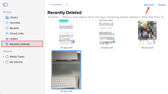 Recover a deleted photo on iCloud Photos