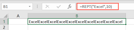 REPT function for the word Excel
