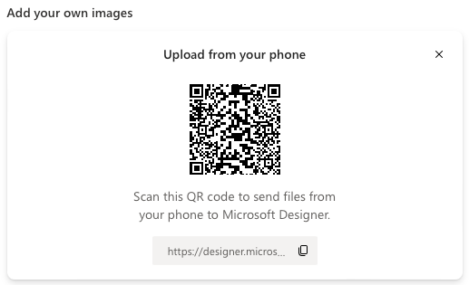 QR code to send files from a smartphone