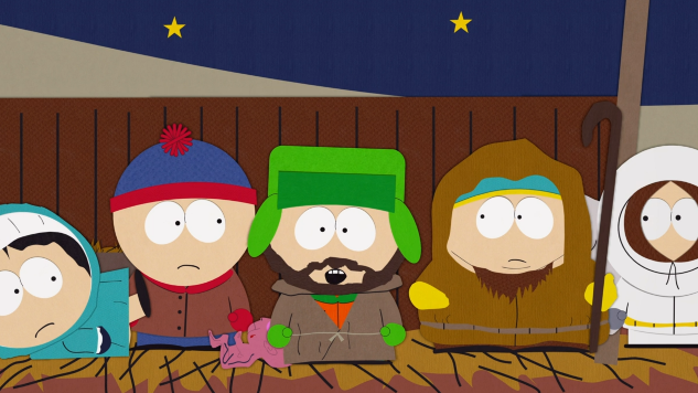 The South Park kids in a Christmas pageant