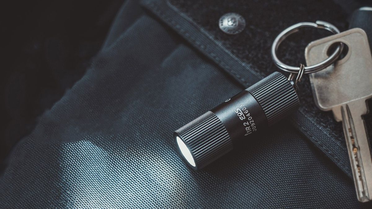 A compact but bright keychain light.