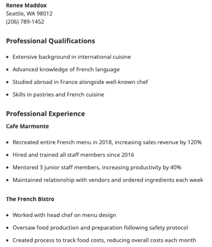 Targeted resume from Indeed