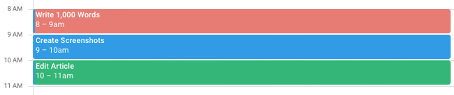 Time Boxing in Google Calendar