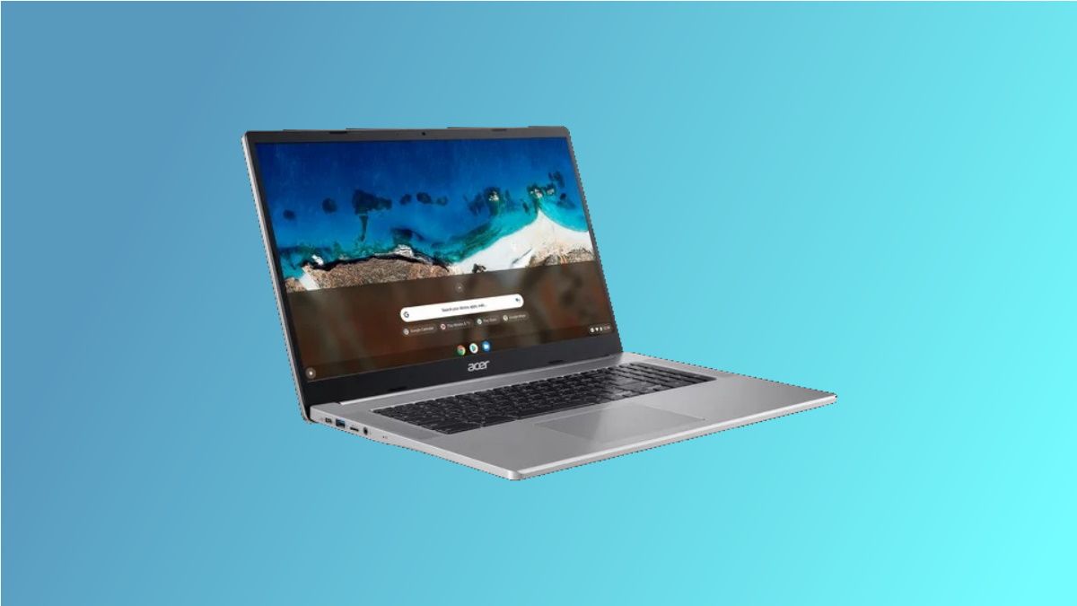 Acer Chromebook 317 on blue background