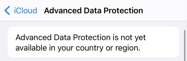 Advanced Data Protection not yet available