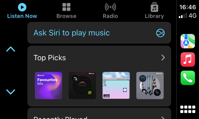 Apple Music CarPlay interface