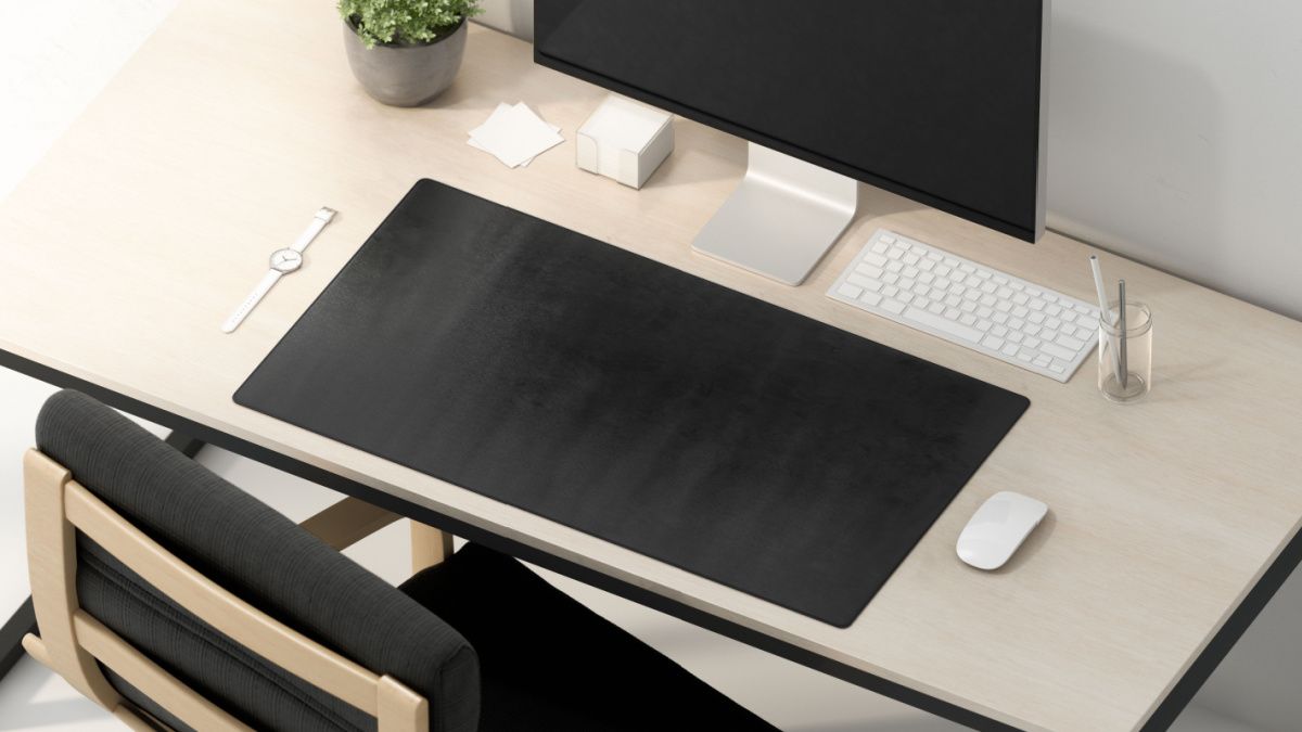 Big mousepad on desk.