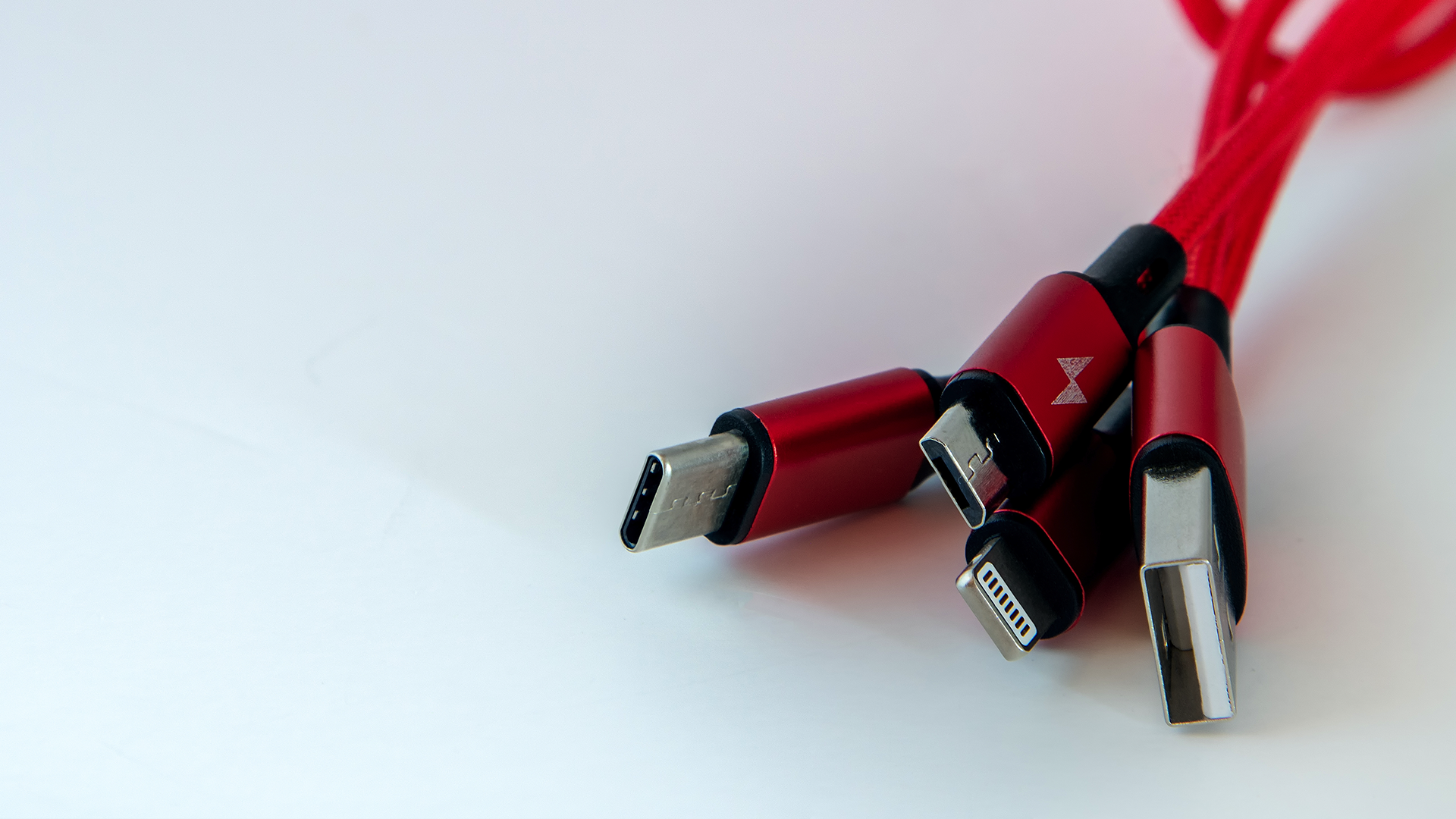 A bundle of cheap USB and Lightning cables.