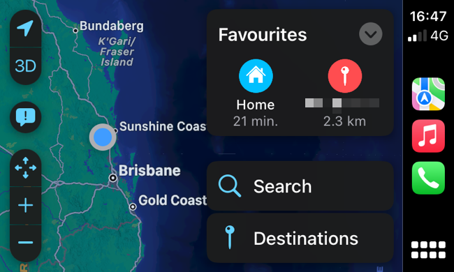 Apple Maps CarPlay interface