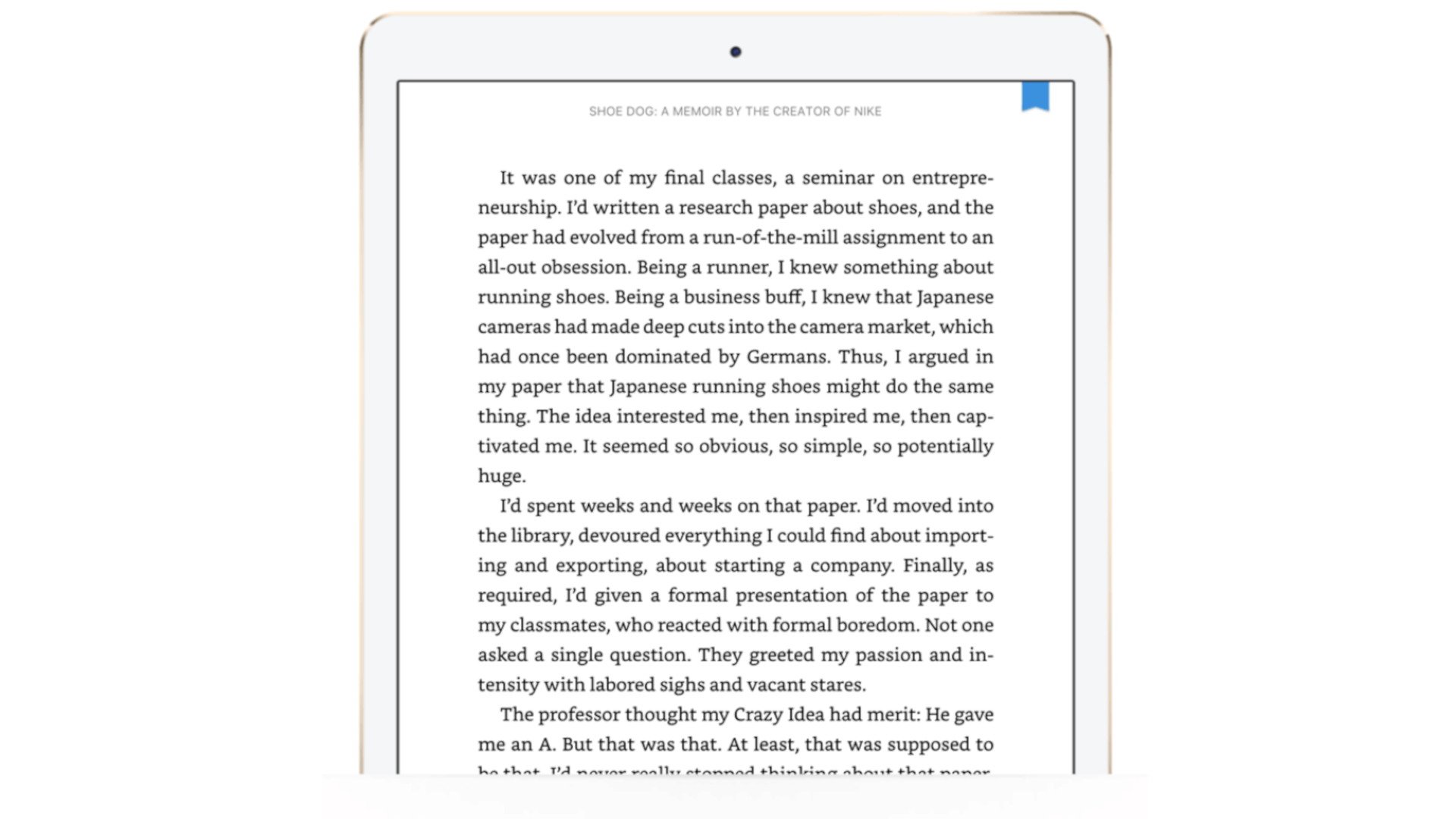 A screenshot shows a bookmark on the Kindle.