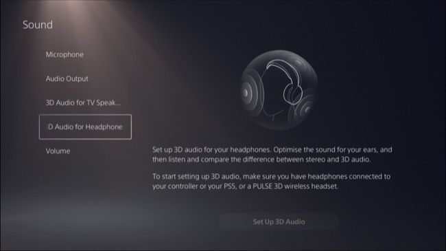 Set up 3D Audio for Headphones on PS5