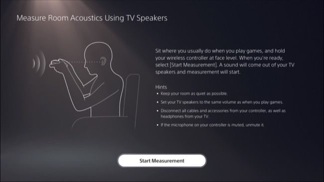 Start measuring room acoustics for 3D Audio on PS5