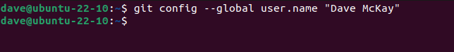 Setting the global Git user name