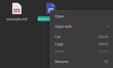 A context menu without the custom action