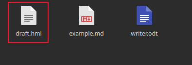 The newly created HTML file.