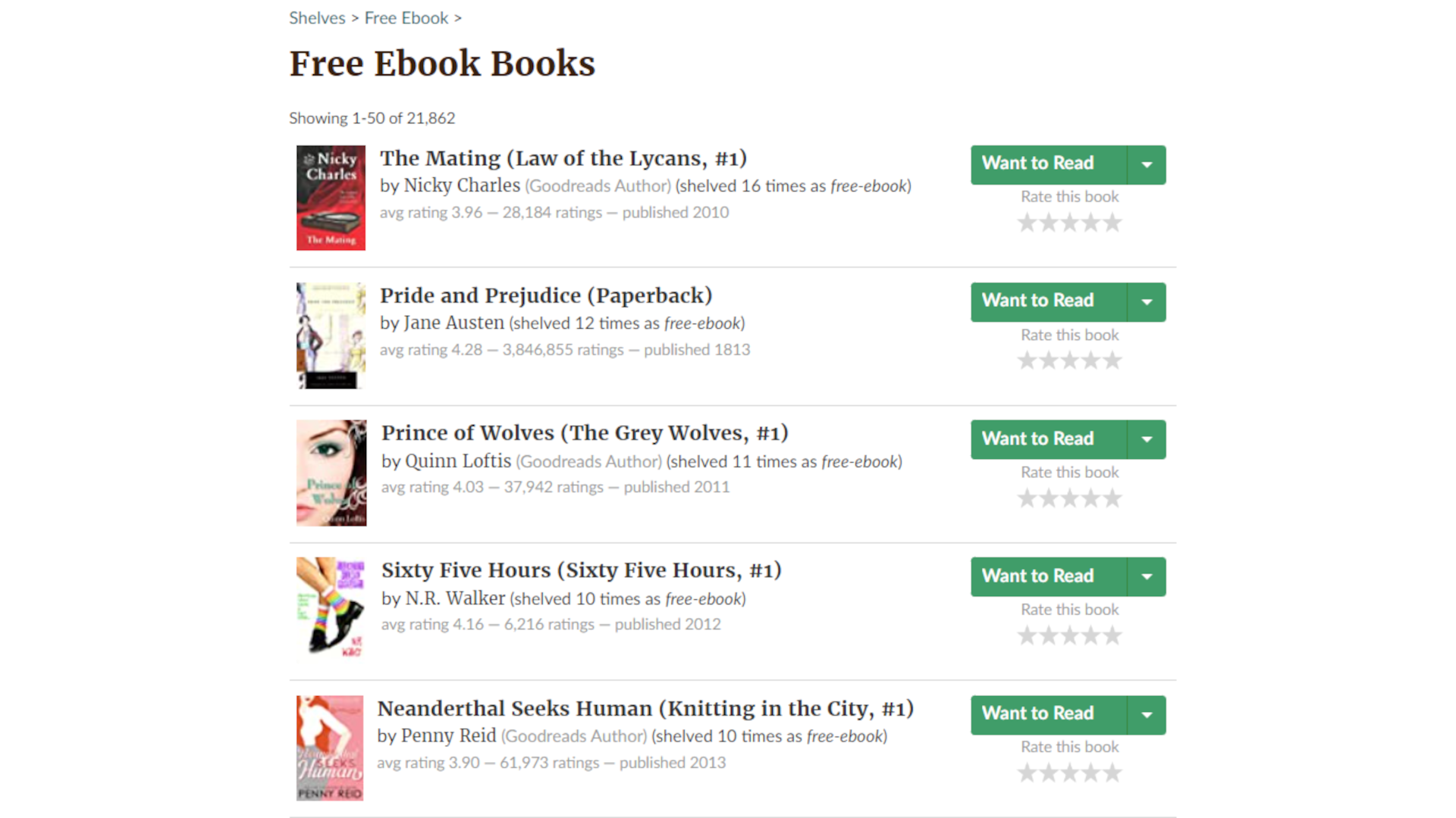 A screenshot shows the Goodreads free eBooks list.