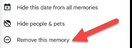 Select "Remove This Memory."