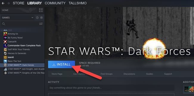 Install a Steam game.