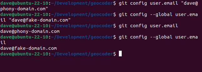 Setting global and repository-specific Git default user email addresses
