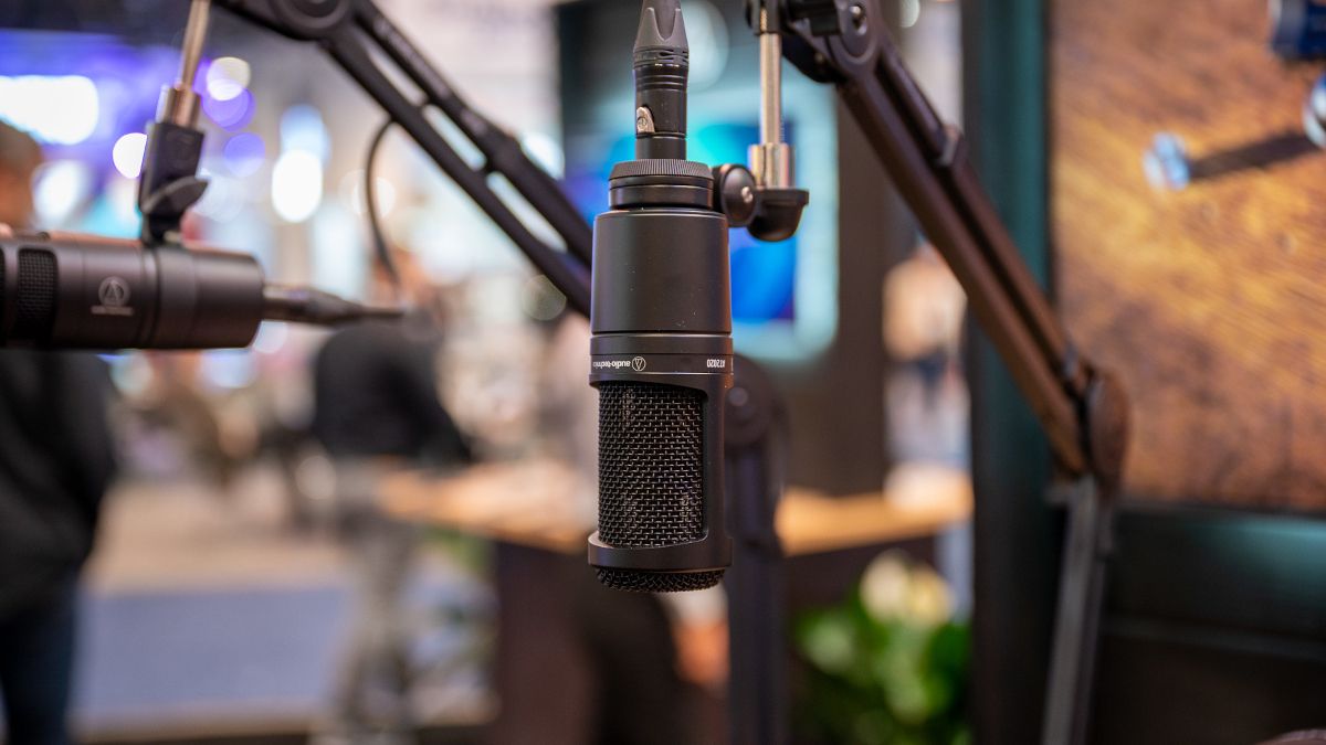 Audio-Technical AT2020 Cardioid Condenser Microphone at CES 2023.
