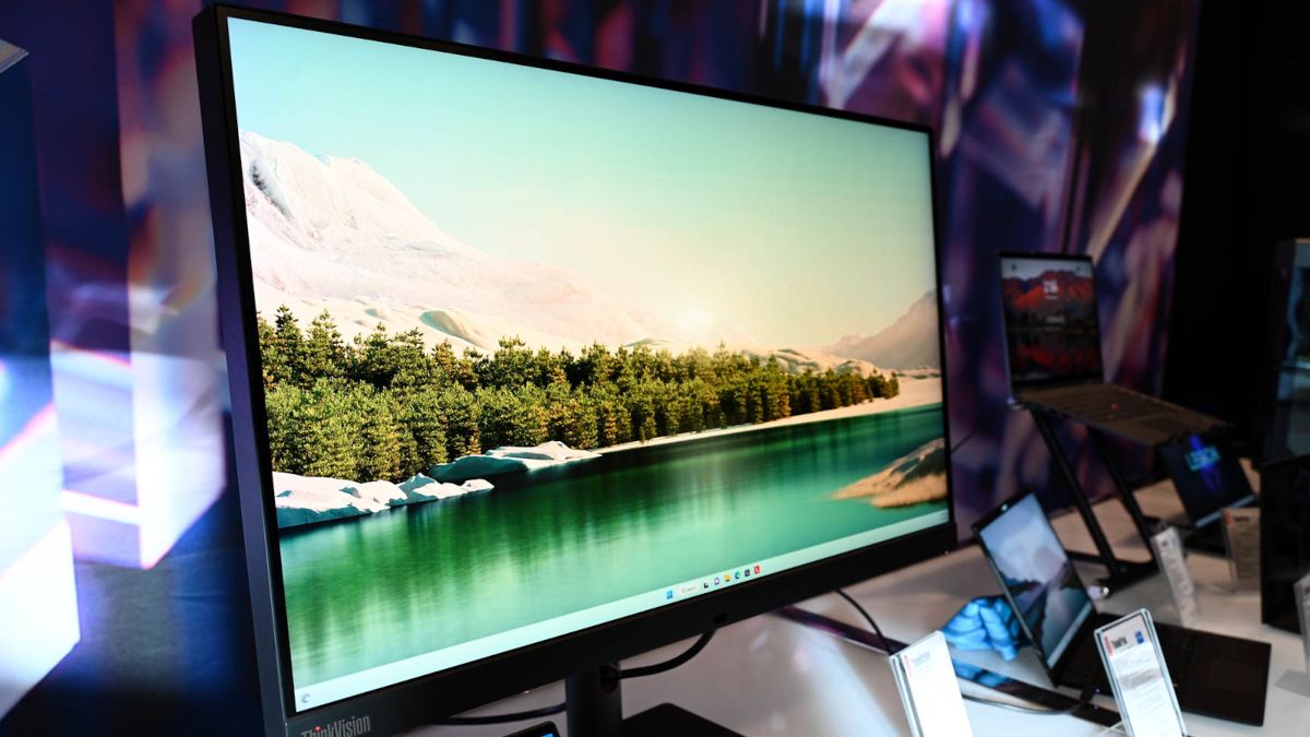 ThinkVision Monitor on display at CES 2023.