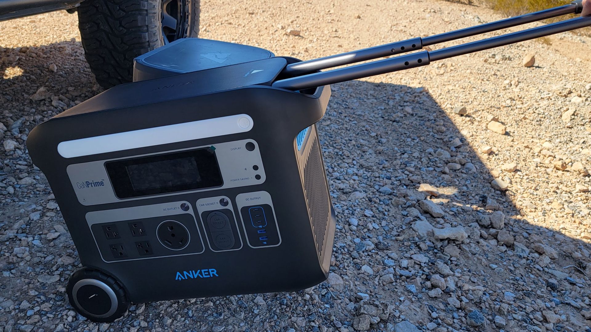 Rolling the Anker 767 with its EasyTow handle.