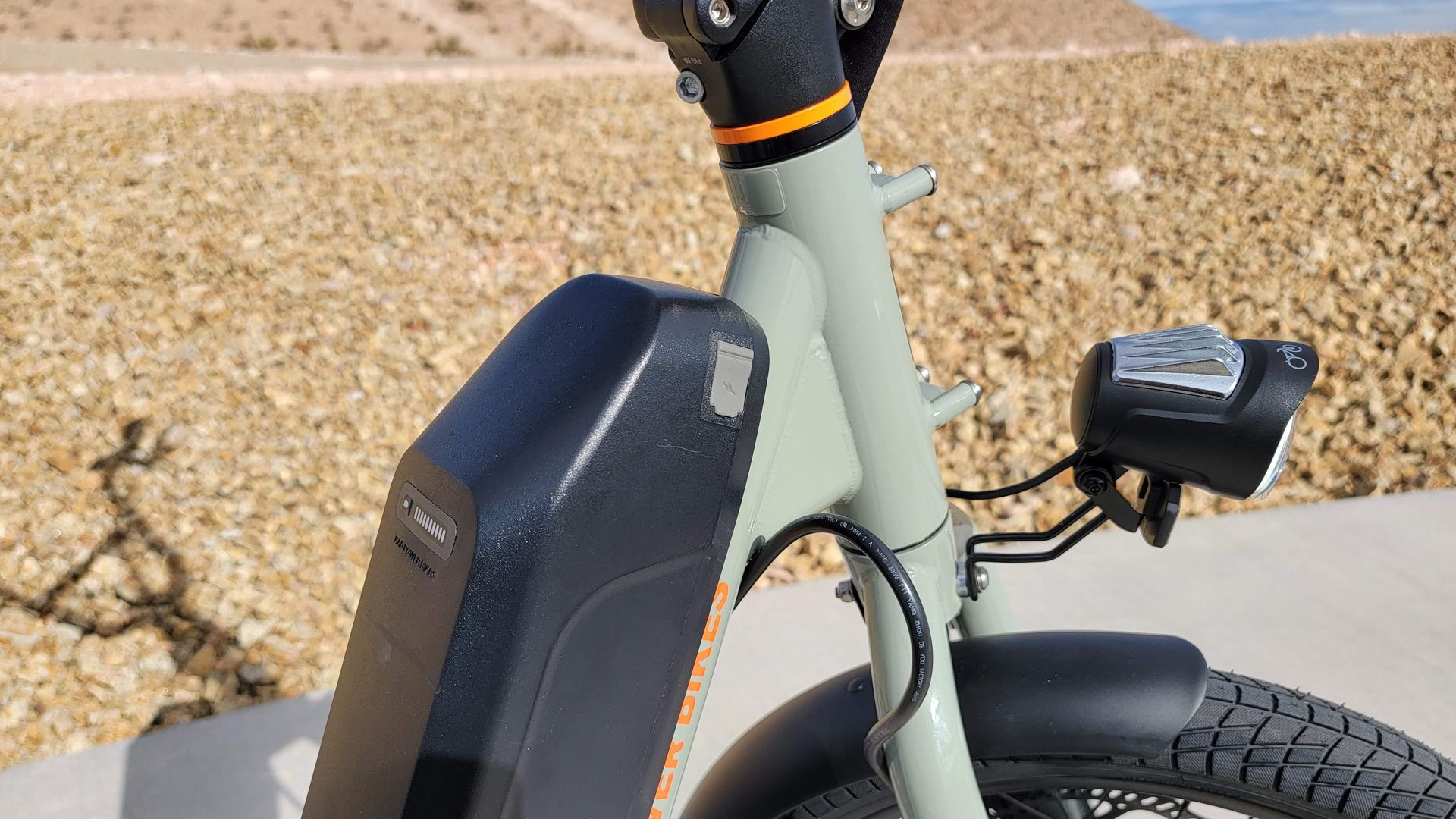 RadTrike battery and charging port.