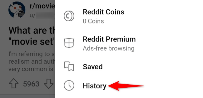 Choose &ldquo;History&rdquo; in the menu.