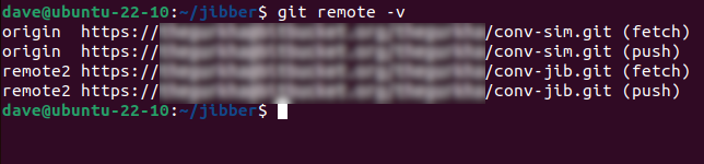 Listing remote repositories with the git remote -v command