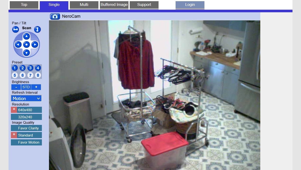 A screenshot of an unsecured Wi-Fi security camera showing the inside of a home.