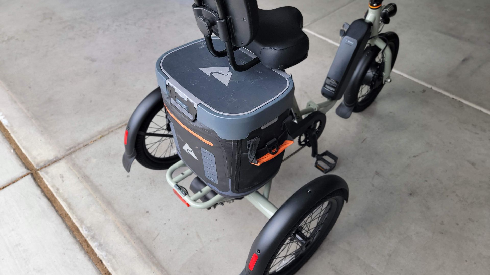 RadTrike with a cooler on back