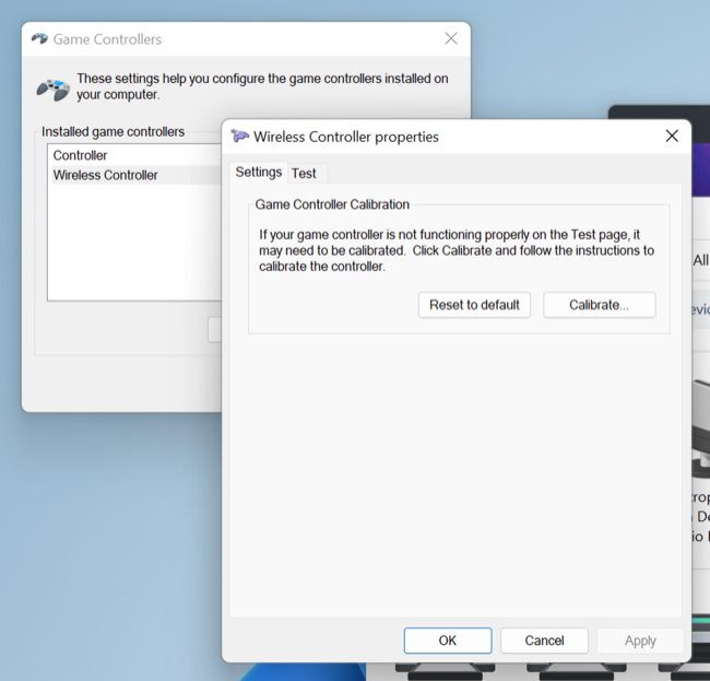 Calibrate a game controller in Windows 11