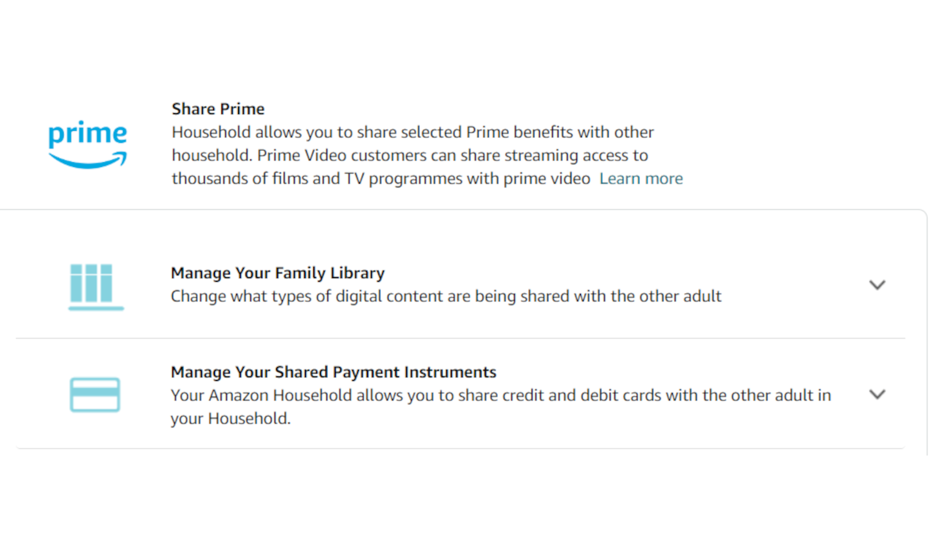 A screenshot shows the Amazon Household page.