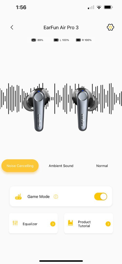 EarFun Air Pro 3 Noise Cancelling Wireless Earbuds - Black