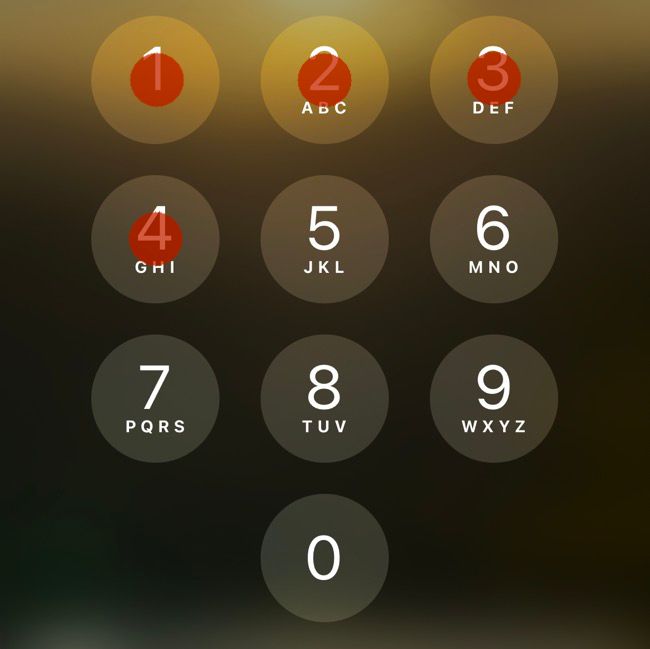Mark passcode on iPhone lock screen (example)