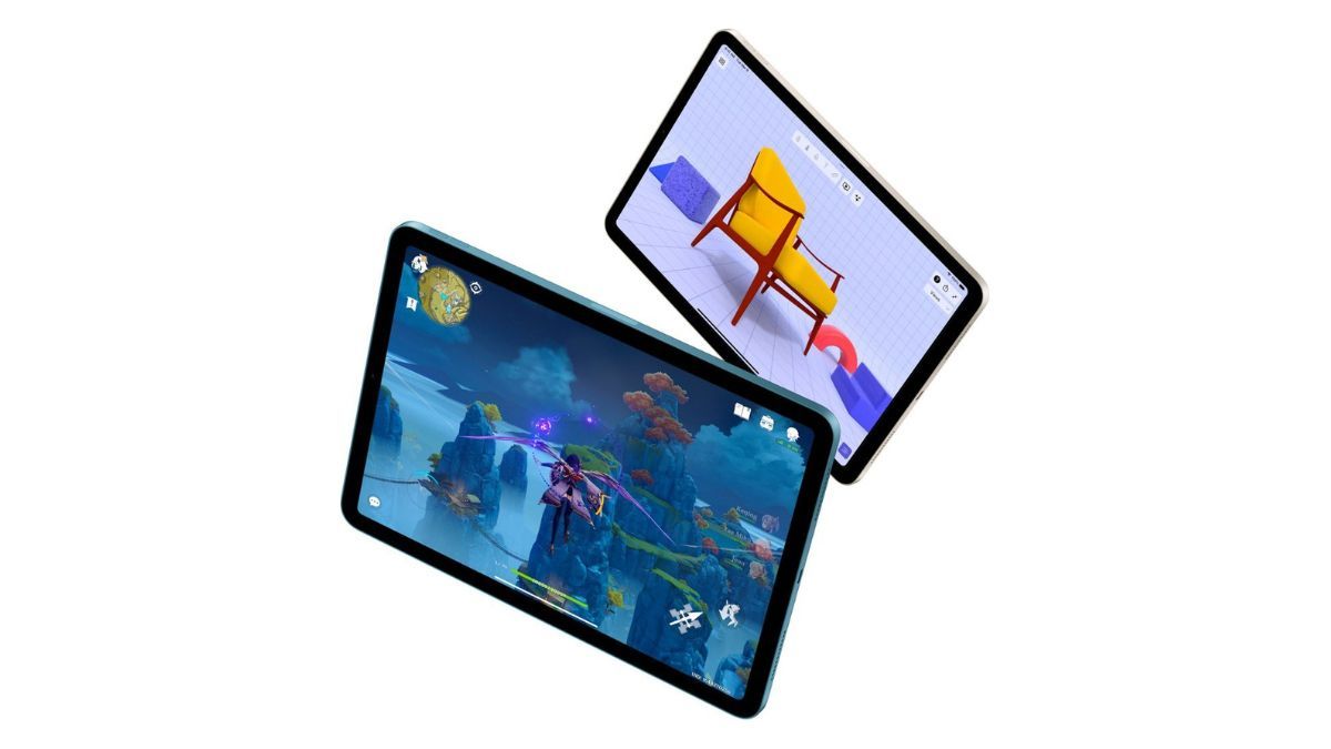 Two iPad Airs displaying mobile games and apps on the 10.9 inch screen.