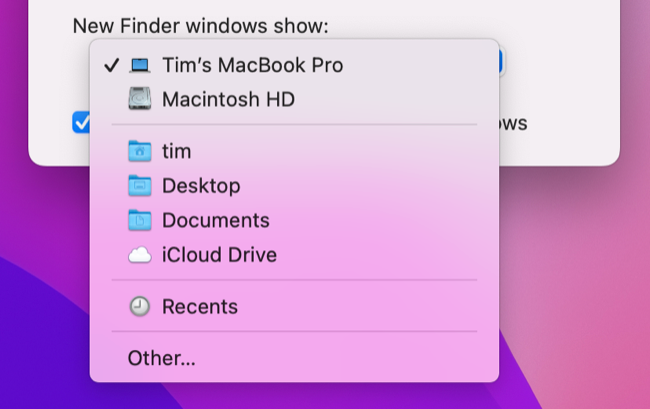 Customize what appears when you first open Finder