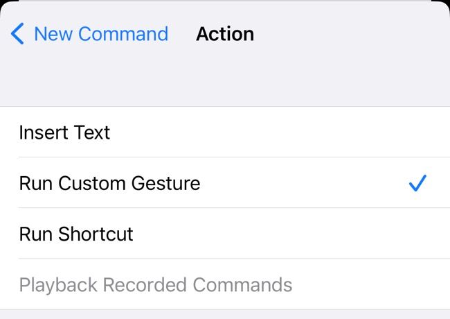 Run custom gesture using Voice Control