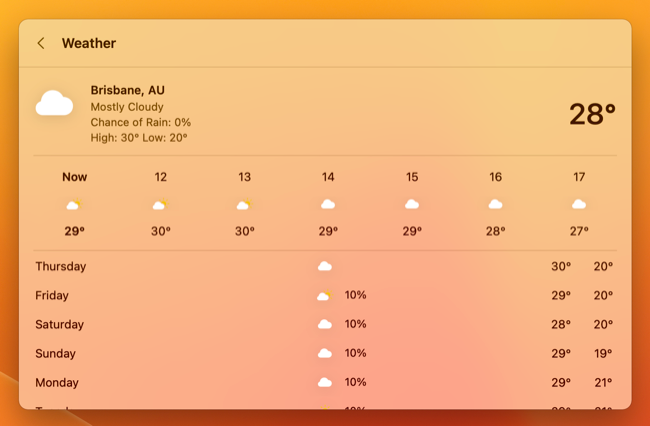 Check the weather forecast using Spotlight search